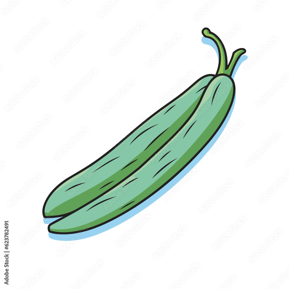 Vector of a green peal on a white surface flat icon vector illustration Vector of a green peal on a white surface flat icon vector illustration