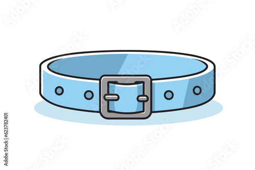 Vector of a flat icon vector of a blue belt with a metal buckle