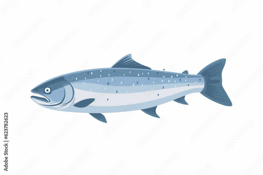 Vector of a flat icon vector of a fish on a white background