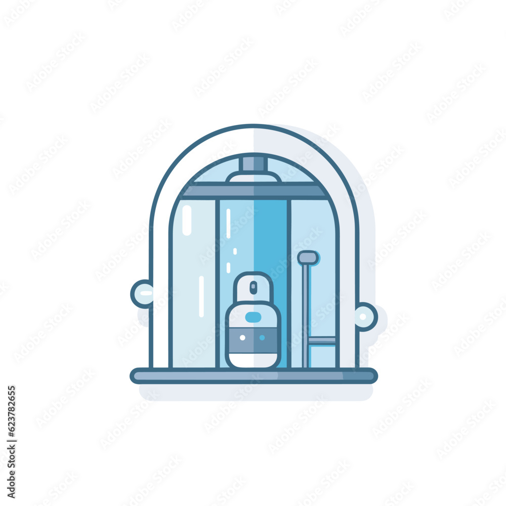 Vector of a blue and white flat icon illustration of a fountain Vector of a blue and white flat icon illustration of a fountain