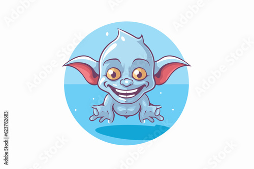 Vector of a cheerful cartoon character with a wide smile