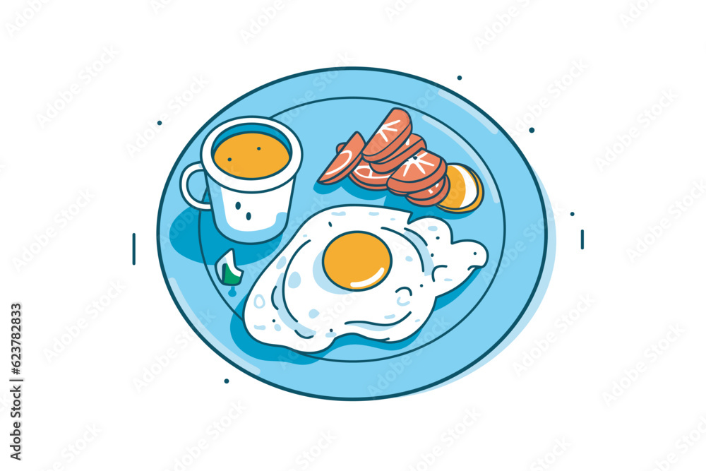 Spring Breakfast Vector Breakfast Vector