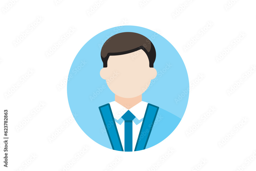 Vector of a professional man wearing a suit and tie in an avatar illustration