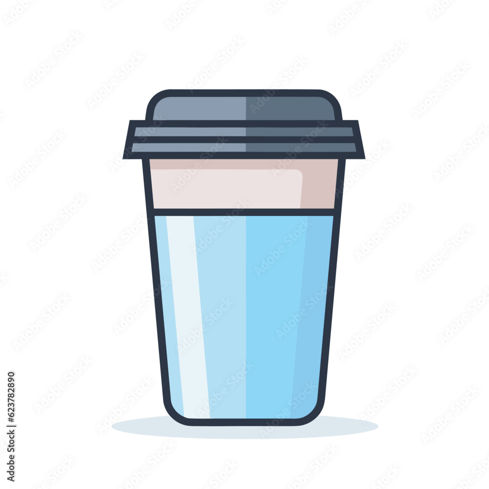 Vector of a cup of coffee with a lid on a white background Vector of a cup of coffee with a lid on a white background