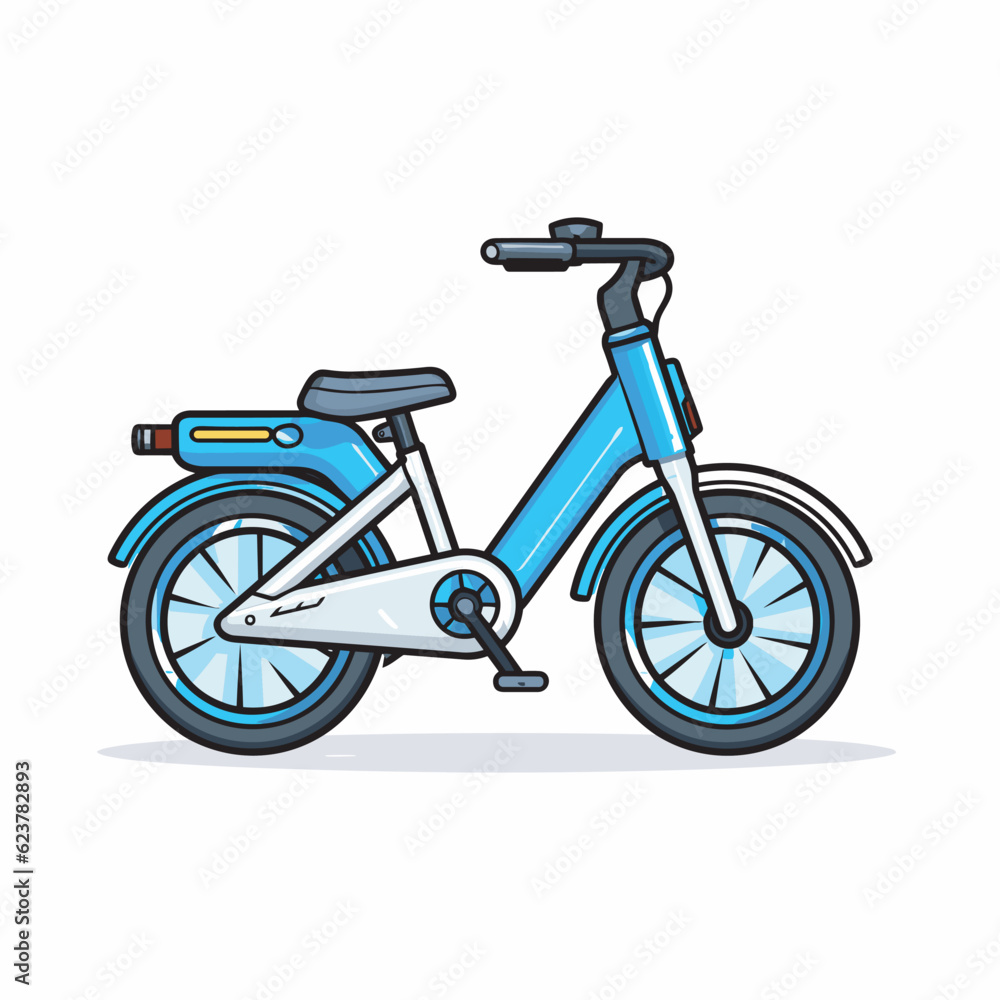 Vector of a blue bicycle on a white background