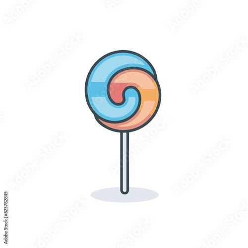Vector of Colorful lollipop on a stick isolated on a white background
