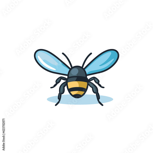 Vector of a bee on a white background