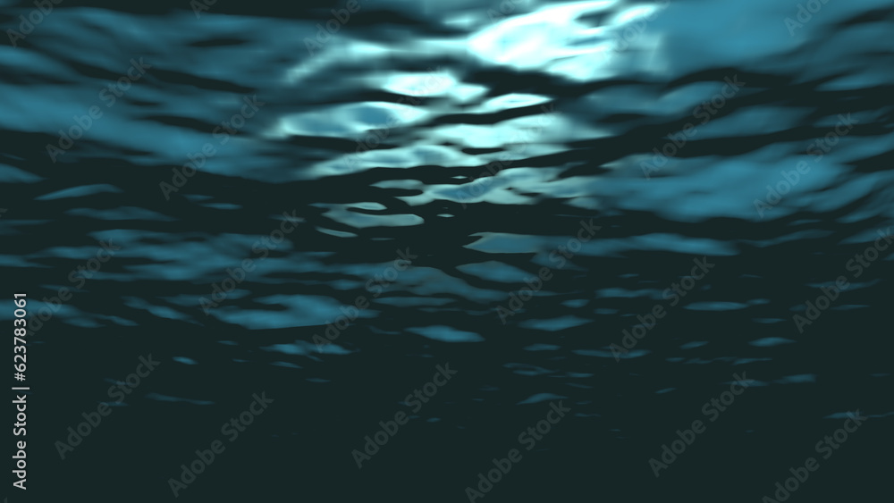 Dark blue ocean surface seen from underwater. Abstract waves underwater Dark blue ocean surface seen from underwater. Abstract waves underwater