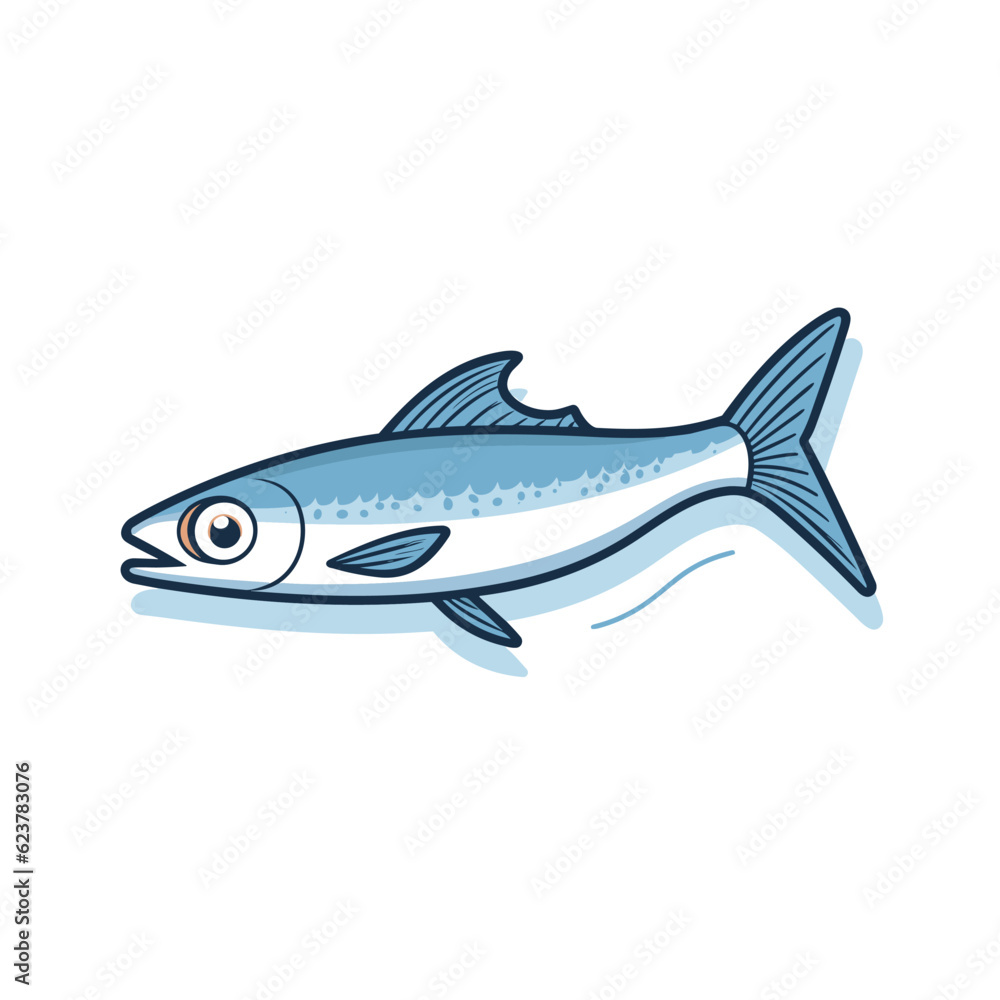 Vector of a fish swimming in water