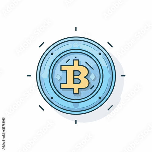 Vector of a Bitcoin symbol on a white backgroun