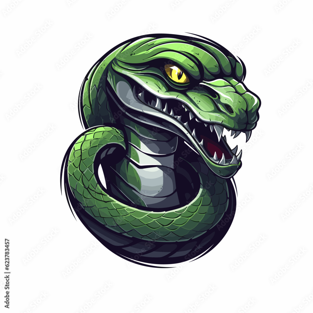 Obraz premium Esport vector logo snake, snake icon, snake head, vector, sticker