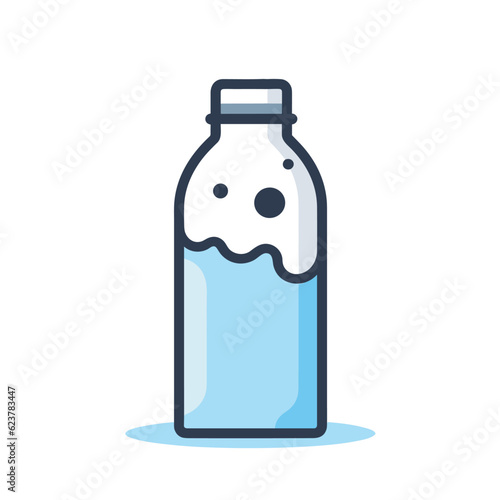 Vector of a cute and playful water bottle with a hand drawn face