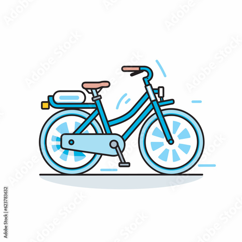Vector of a blue bicycle with a front basket