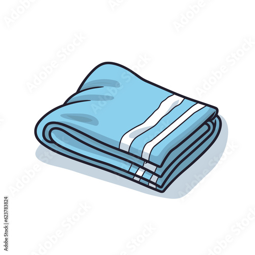 Vector of a flat icon vector of a blue towel on a white background