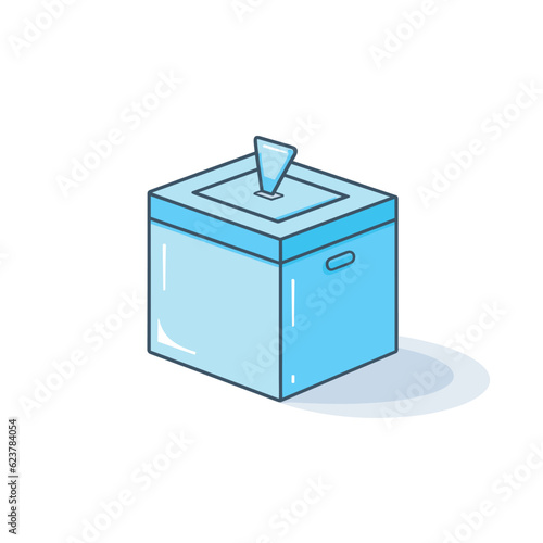 Vector of a flat icon vector of a blue box with a paper dispenser on top