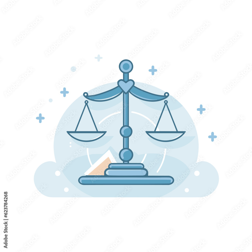 Vector of a flat icon vector of a hand on top of a balance scale Vector of a flat icon vector of a hand on top of a balance scale