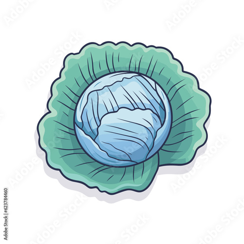 Vector of a flat icon of a cabbage on a white background