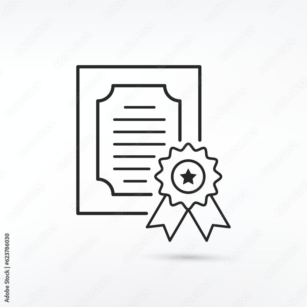 Certificate icon in flat style. License badge vector illustration on white isolated background. Certificate icon in flat style. License badge vector illustration on white isolated background.