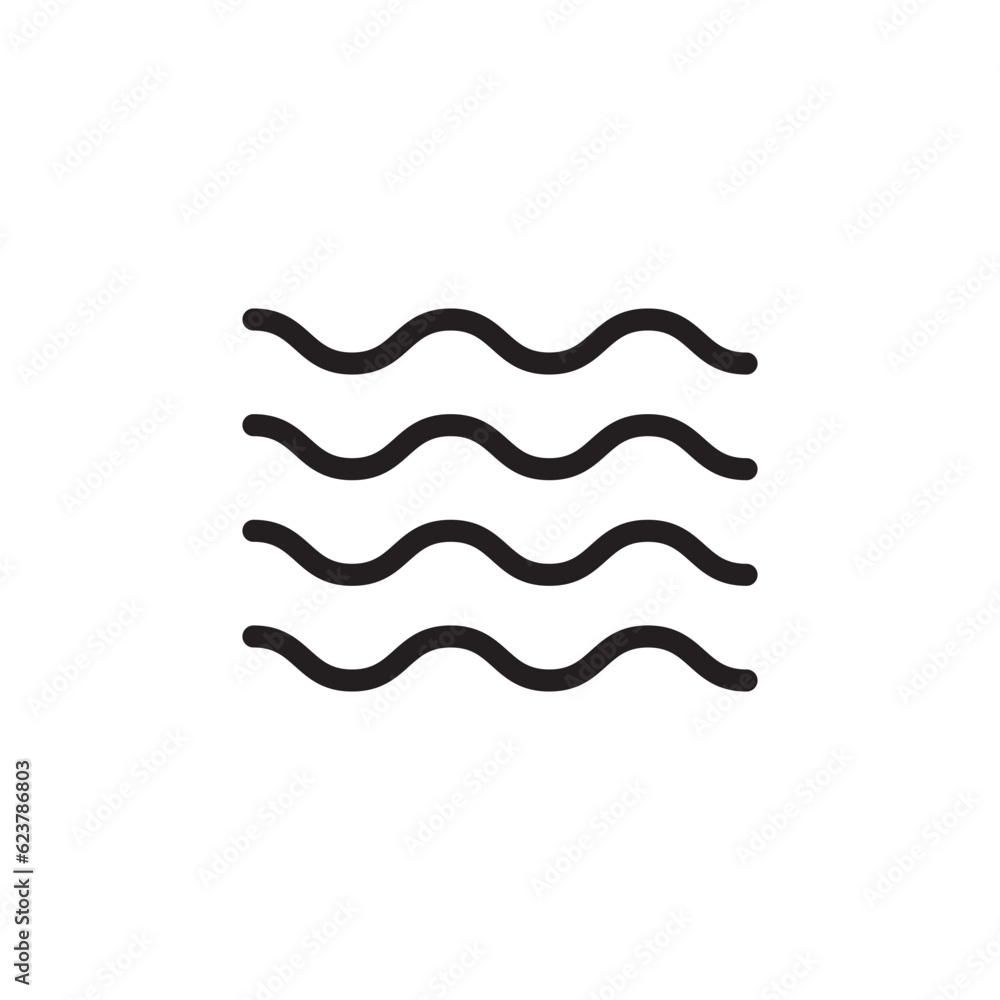 Wave vector icon. Waves flat sign design. Sea waves symbol pictogram. UX UI icon Wave vector icon. Waves flat sign design. Sea waves symbol pictogram. UX UI icon