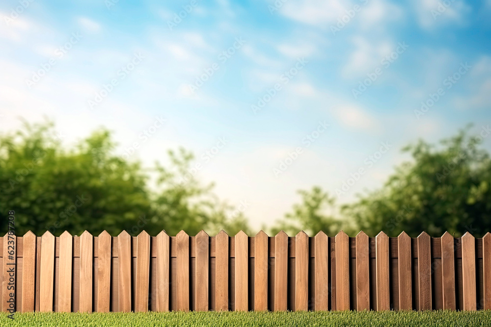 Fototapeta premium Garden fence with copy space.