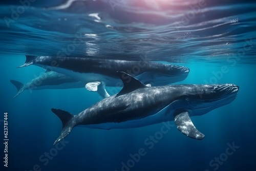 whale swimming in the sea © Angah