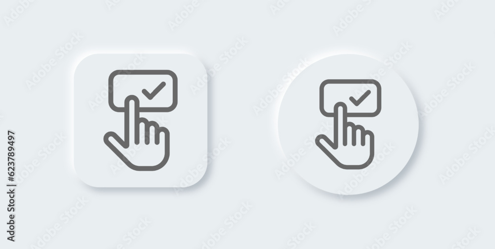 Subscribe line icon in neomorphic design style. Follow button signs vector illustration. Subscribe line icon in neomorphic design style. Follow button signs vector illustration.