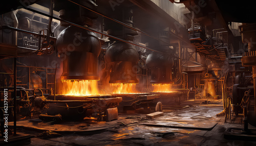 iron foundry with a continuous casting machine.