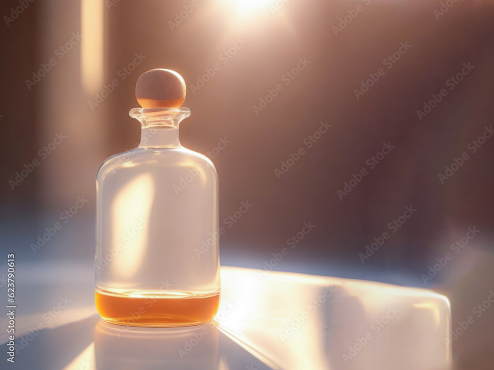White cream in glass jar. Body, hair, skin care for women's health. Bottle for body moisturizer. Generative AI. White cream in glass jar. Body, hair, skin care for women's health. Bottle for body moisturizer. Generative AI.
