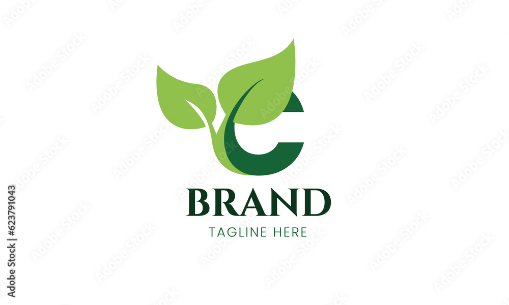Letter C and leaf Logo. Nature Green color isolated on White Background. Usable for Business and Branding Logos. Vector Graphic Branding Element Letter C and leaf Logo. Nature Green color isolated on White Background. Usable for Business and Branding Logos. Vector Graphic Branding Element
