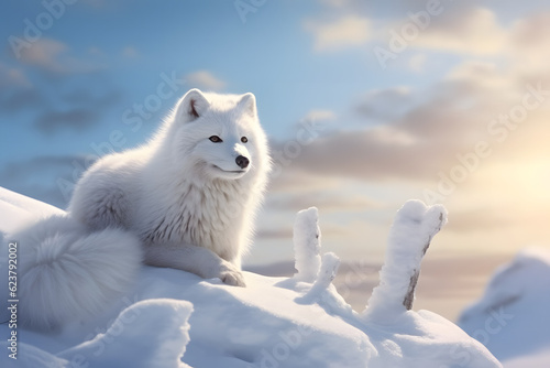 region wolf in the snow in polar regions © rodrigodm22