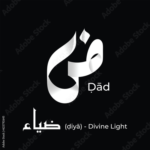 Arabic Alphabet | The letter Ḍād in Arabic calligraphy