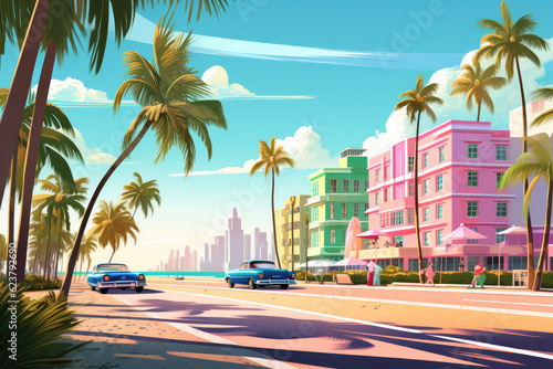 Miami Beach, Florida - Generative ai © Selda