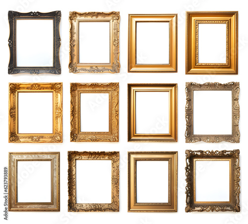 Set of frames isolated on white background AI GENERATIVE