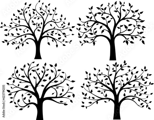 Canvas Print silhouette plant tree images