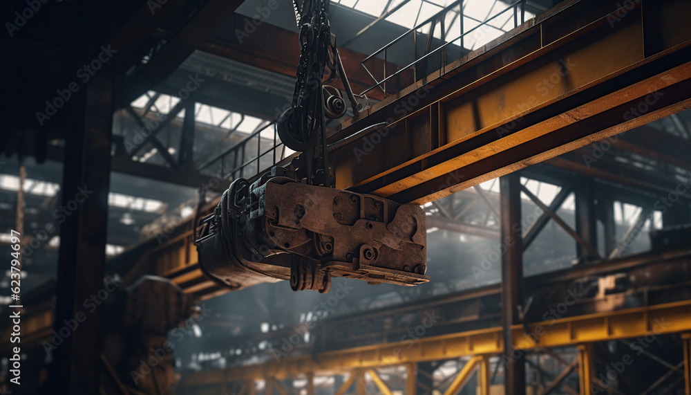 Industrial overhead crane in factory Industrial overhead crane in factory