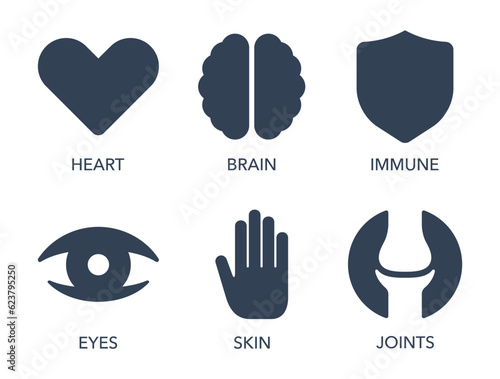 Flat simple icons set for nutrient supplements