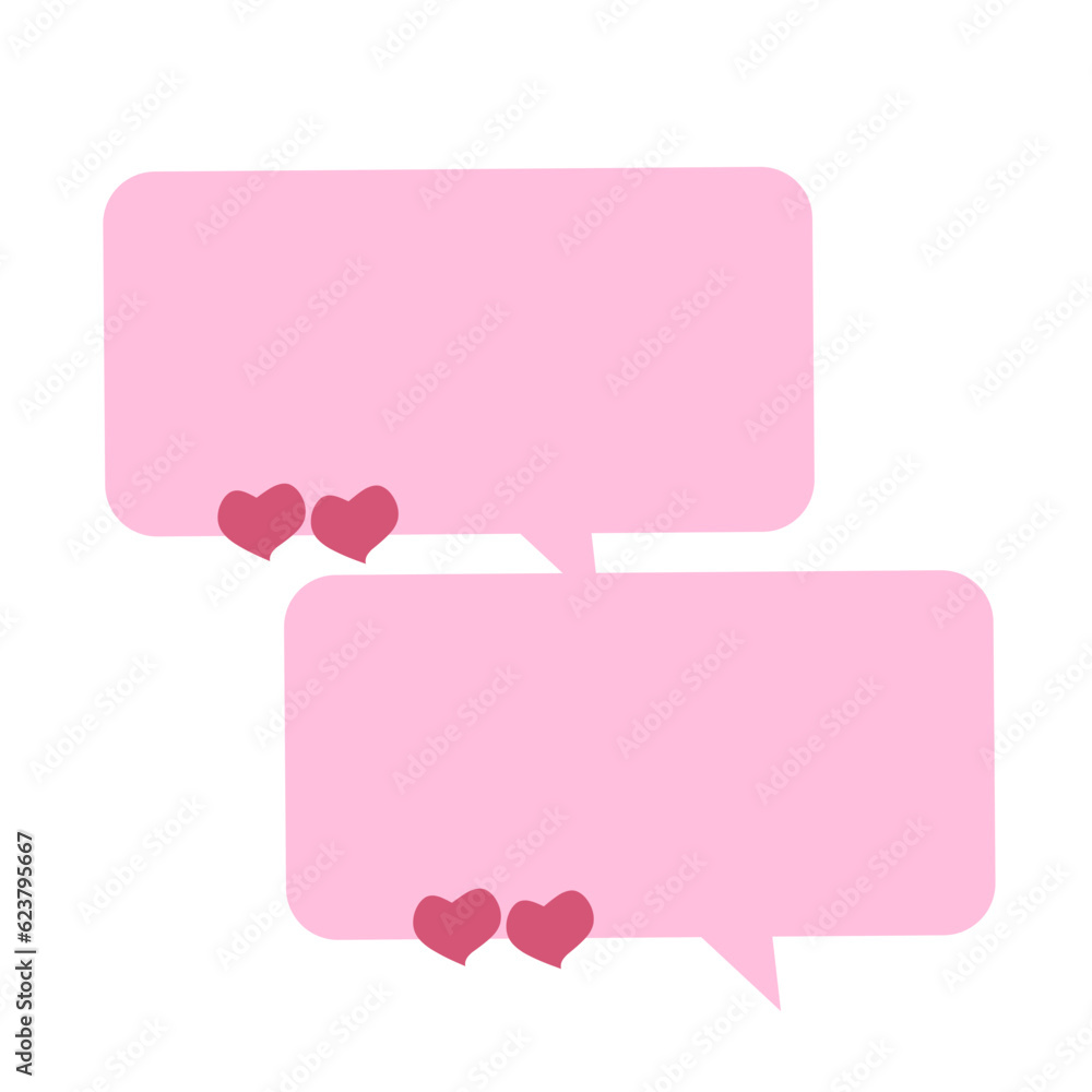 Pink speech bubble. Dialogue bubble. Pink speech bubble. Dialogue bubble.
