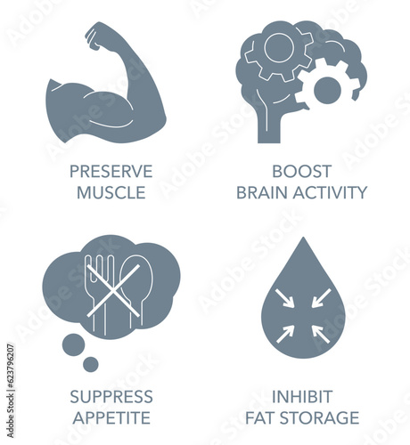 Flat icons set for nutrient supplements