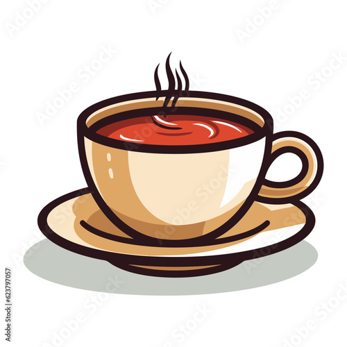 Coffee cup image. Cute image of Coffee cup with aromatic steam.