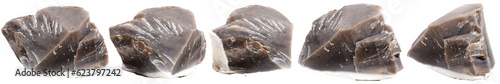 Macro mineral stone Flint on a white transparent background close-up