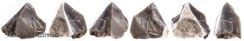 Photos Macro mineral stone Flint on a white transparent background close-up