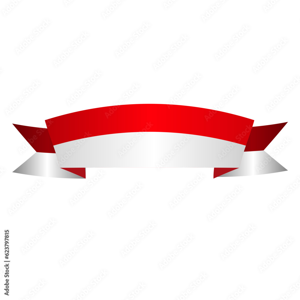 Red and white ribbon for Indonesian Independence Day celebration Red and white ribbon for Indonesian Independence Day celebration