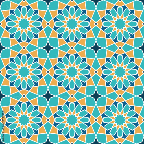 Seamless islamic pattern. Vector Girih pattern. Background vector illustration. Seamless girih pattern. Traditional Islamic Design. Mosque decoration element. Seamless geometric pattern. photo