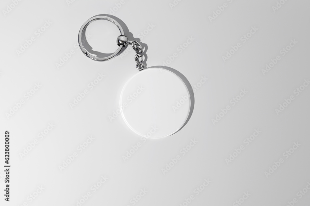 Round shape keychain mockup. 3D rendering Round shape keychain mockup. 3D rendering