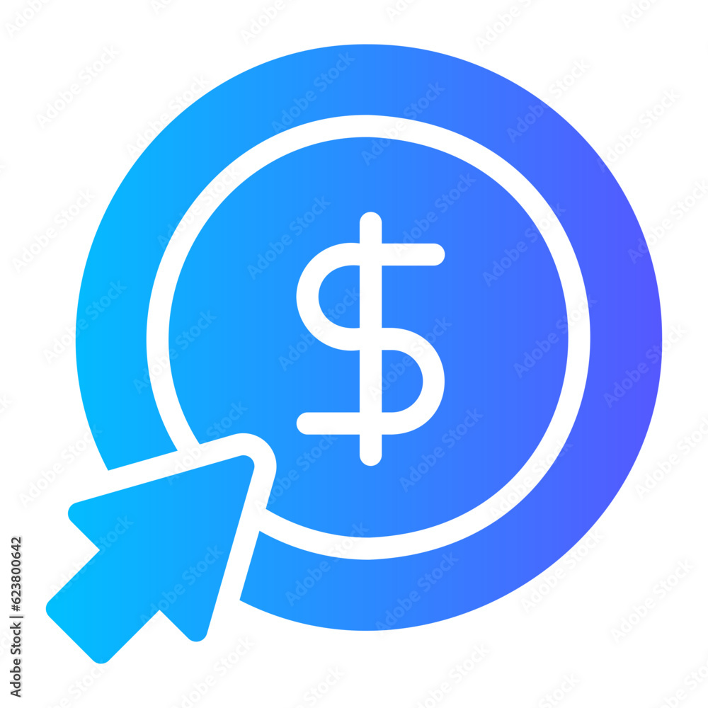 pay per click gradient icon pay per click gradient icon