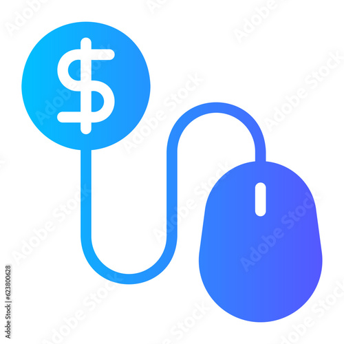 pay per click gradient icon