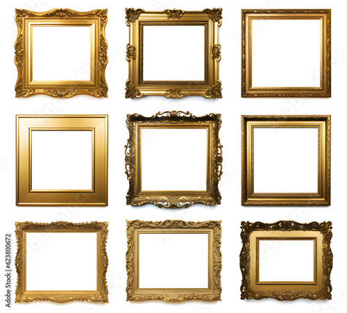 Set of frames isolated on white background AI GENERATIVE
