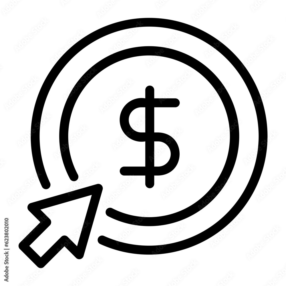 pay per click line icon pay per click line icon
