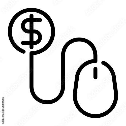 pay per click line icon