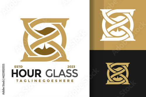 Hourglass logo design vector symbol icon illustration